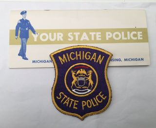 1960s Michigan State Police Patch With Recruitment Book From 1950/60s