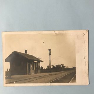 Valcour York Ny Real Photo Postcard 1907 Railroad Train Depot