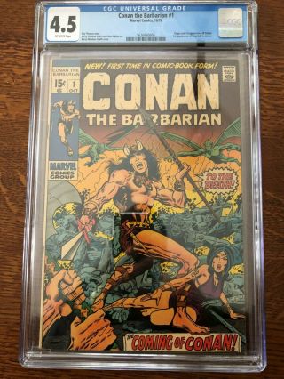 Conan The Barbarian 1 (oct 1970,  Marvel),  Cgc 4.  5