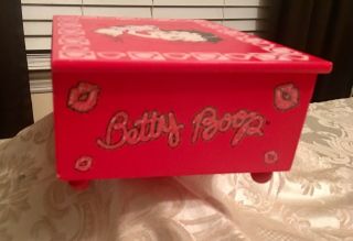Rare Vintage Collectible 2006 Betty Boop Red Wooden Jewelry Trinket Box 3