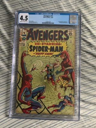 Avengers 11 Cgc 4.  5 Early Spiderman Appearance Stan Lee Jack Kirby