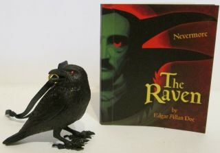 The Raven Black Bird Artistic Ornament & 48 Page Book With Poem Edgar Allan Poe