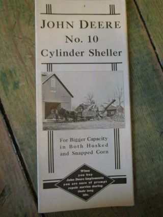 1935 Advertising Brochure For John Deere No.  10 Cylinder Corn Sheller