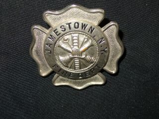 Vintage Obsolete Firemen Firefighter Badge Jamestown York