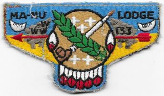 Unmerrowed Ma - Nu Lodge 133 Order Of The Arrow Oa Flap Boy Scouts Of America Bsa
