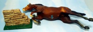 Large Breyer 300 Chalky Bay Vintage Jumping Horse with Wall 3