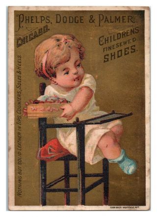 Phelps,  Dodge & Palmer Childrens Shoes,  Delphos,  Ks Victorian Trade Card Vt22