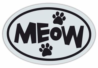 Oval Shaped Pet Magnets: Meow Black And White (cats) | Cars,  Trucks