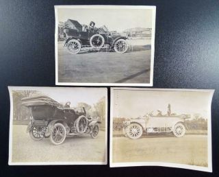 3x Detailed Early 1900s Photographs Women Driving Cars/automobiles