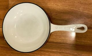 Le Creuset White Enameled Cast Iron Frying Pan Small Skillet