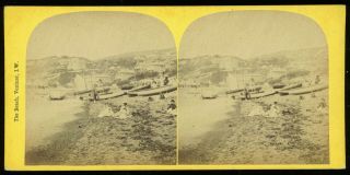Stereoview - The Beach,  Ventnor - Isle Of Wight - C.  1860s