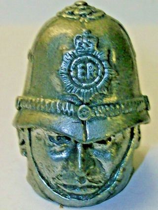 A Highly Detailed Large Heavy Pewter Figure Thimble - - - A Policeman - -