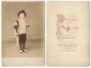 Cabinet Card Photograph Child In Theatrical Costume By Jones Of Leominster