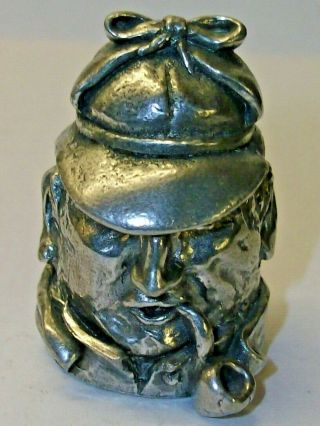 A Highly Detailed Large Heavy Pewter Figure Thimble - - Sherlock Holmes - -