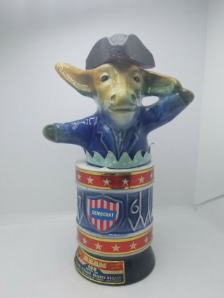 1976 Jim Beam Liquor Democrat Donkey Political Decanter Bottle Collectible