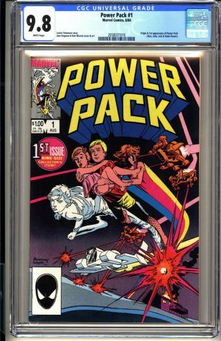 Power Pack 1 Cgc 9.  8 Wp Nm/mt Marvel Comics 1984 Origin & 1st App Power Pack