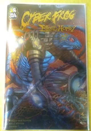 Cyberfrog Blood Honey 1 Salamandroid Chromium Variant Cover  Signed By Evs