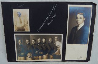 1912 Real Photo Postcard Of Escanaba High School,  Michigan Basketball Team