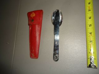 Vintage Girl Scout Silverware Imperial Stainless Fork Knife Spoon Set Red Case 2