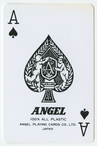 Ace Of Spades - Japan - Angel Playing Cards (blue Pattern) [805]