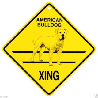American Bulldog Dog Crossing Xing Sign