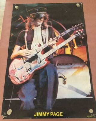 Rare Led Zeppelin 1972 Vintage Jimmy Page Live Concert Tour Poster Zoso