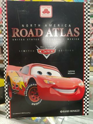North America Atlas Lightning Mcqueen Pixar Disney Rand Mcnally State Farm Road