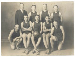 Antique Byers High School Champions Basketball Team Photo 1928 Identified Team