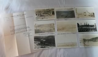 9 Postcards Construction Work Deer Lake Forebay Deep Bank Newfoundland 1924
