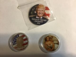 Donald Trump Coin & Pin Set Plus One Ivanka Trump Coin 3 Great Collectibles.