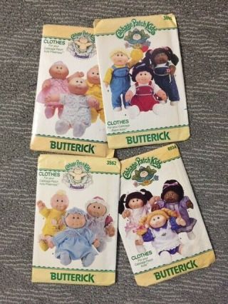 Cabbage Patch Kids Doll Clothes Sewing Patterns - 2 For Preemie And 2 For Regular
