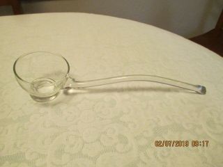 Vintage 13 " Right Handed Glass Punch Bowl Ladle