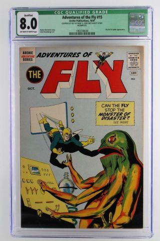 Adventures Of The Fly 15 - Cgc 8.  0 Vf - Archie 1961 - Qualified - 2nd Highest