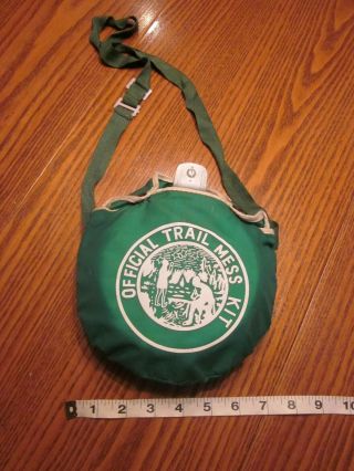 Official Trail Mess Kit Camping Boy Girl Scout Vintage Green