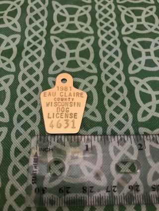 1981 Eau Claire County Wisconsin Dog License Tag