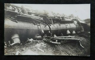 C.  1910 Chicago Milwaukee St Paul Railway Train Wreck Derailed Rppc Postcard