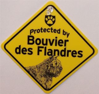 Protected By Bouvier Dog Window Sign Made In Usa