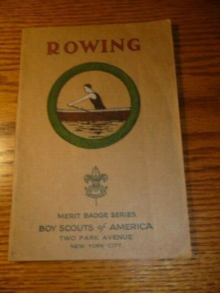 Boy Scout Merit Badge Book Tan Cover,  Rowing,  Scouting,  Boyscouts
