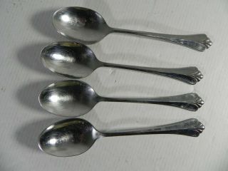 Oneida Community Royal Flute Stainless Steel 4 Soup Spoons 6 - 7/8 " Very Good