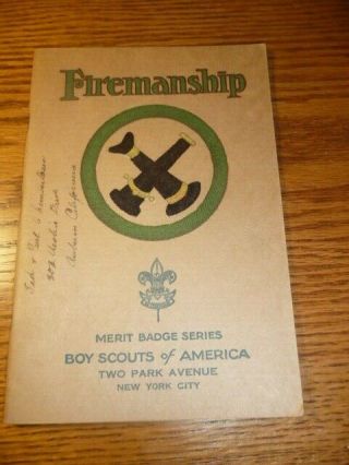 Boy Scout Merit Badge Tan Cover,  Firemanship,  Scouting,  Boyscouts,  Bsa