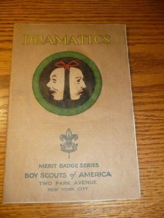 Boy Scout Merit Badge Book Tan Cover,  Dramatics,  Scouting,  Boyscouts