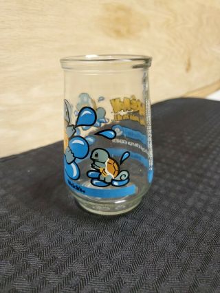 1999 POKEMON Welch ' s Jelly Jar Juice Glass 5 SQUIRTLE Nintendo vintage 90s 2