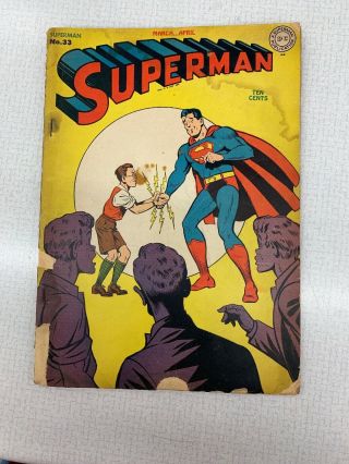 Dc Comics Superman 33 Mar - Apr 1945 Mr Mxyztplk Appearance Water Damage
