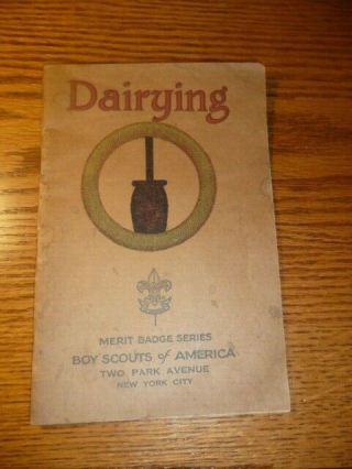 Boy Scout Merit Badge Book Tan Cover,  Dairying,  Scouting,  Boyscouts