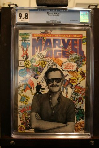 Marvel Age 41 (1986) Cgc 9.  8 White Pages " Stan Lee " Photo Cover