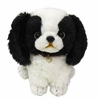 Sun Lemon Plush Doll Pups Japanese Chin Black White Dog Size S Stuffed Toy 15cm