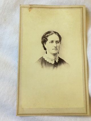 1869 Cdv Mrs Jacob Bloomingdale Sally Brown Stephentown Troy Ny Dated Inscribed
