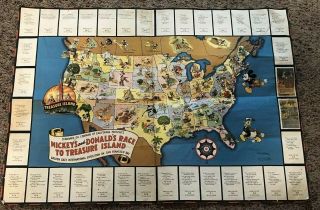 1939 Standard Oil Mickey’s And Donald’s Race To Treasure Island Map,  Walt Disney