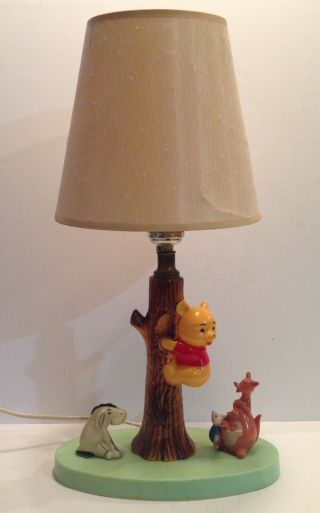 Vintage Walt Disney Winnie The Pooh Lamp Nite Light With Shade