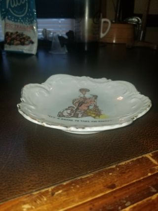 Vintage 1890 - 1900 Era Souvenir of York Pa (Fair) Plate Boy & Risque` Upskirt Pot 2